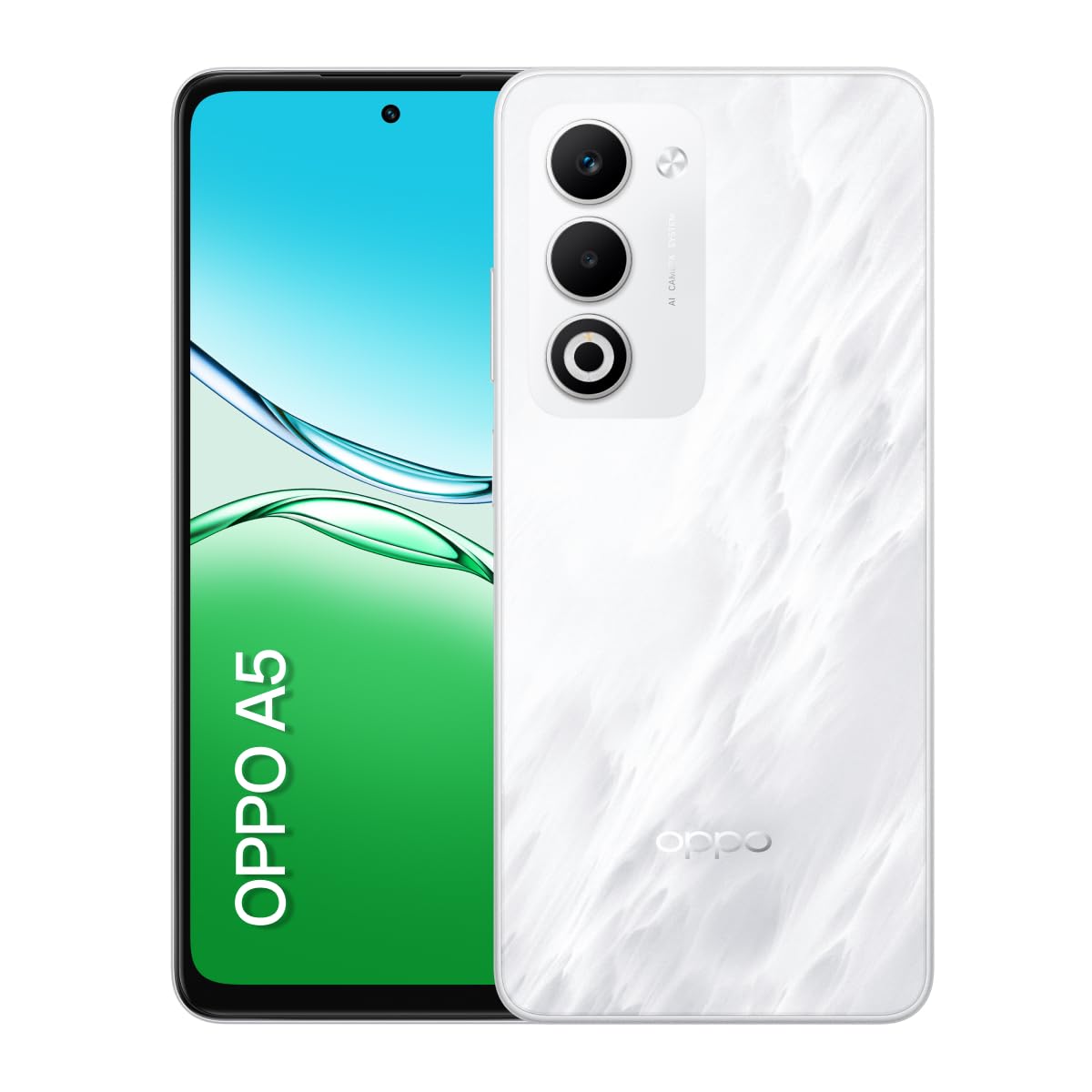 に*ゃ様 OPPO スマートフォン ホワイト デュアルカメラ Smartphone OPPO A5 256GB 6GB RAM Bateria 6000mAh 45W 50MP AI